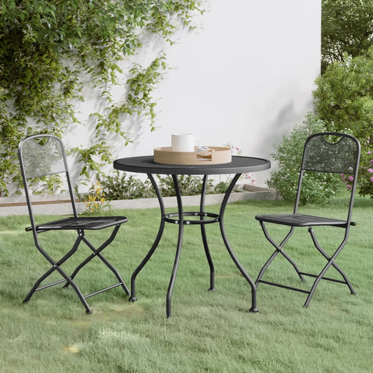 Garden Dining Set Anthracite Expanded metal mesh with e-coating