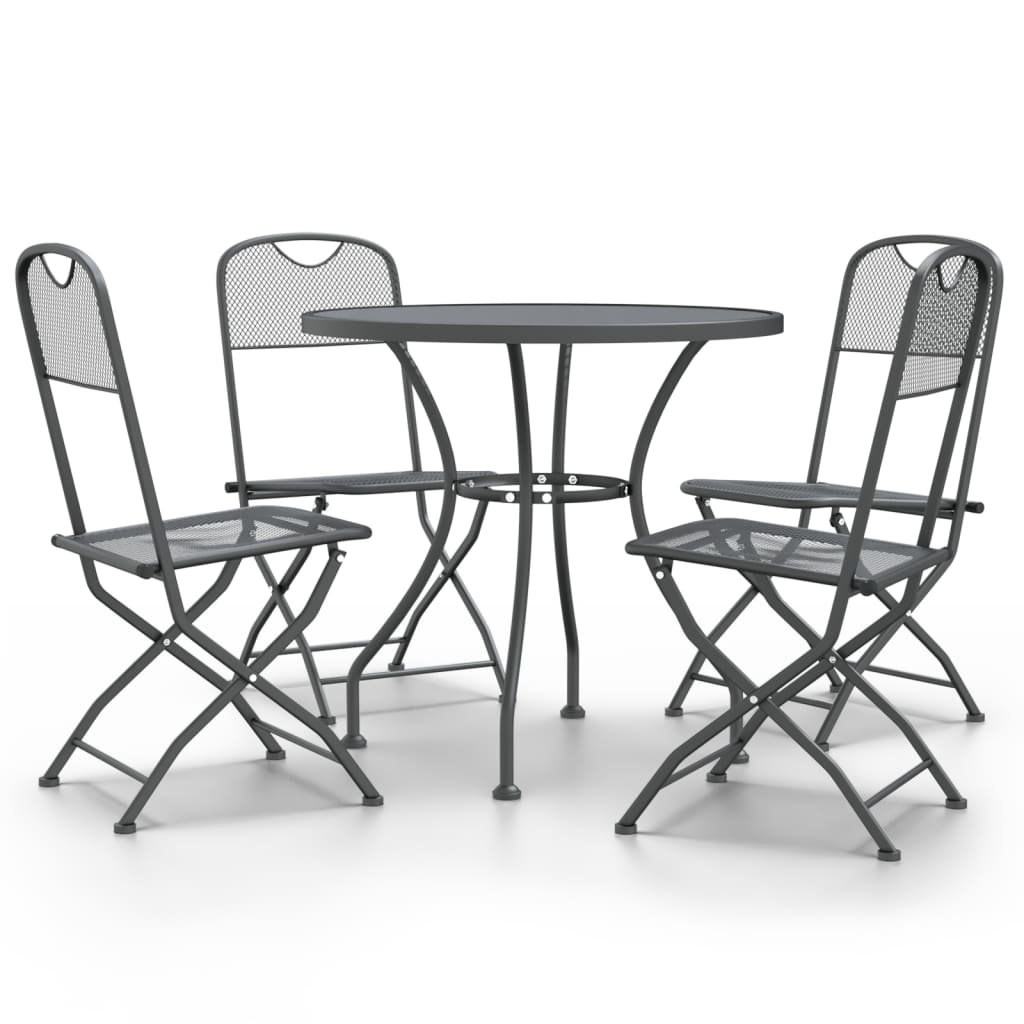 Garden Dining Set Anthracite Expanded metal mesh Medium Foldable