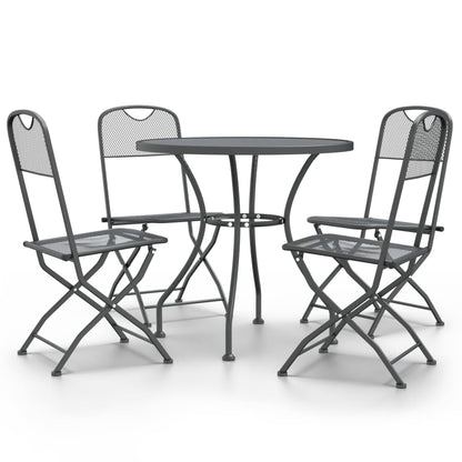 Garden Dining Set Anthracite Expanded metal mesh Medium Foldable