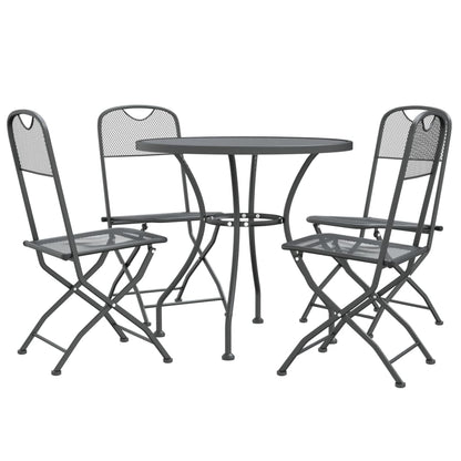 Garden Dining Set Anthracite Expanded metal mesh Medium Foldable