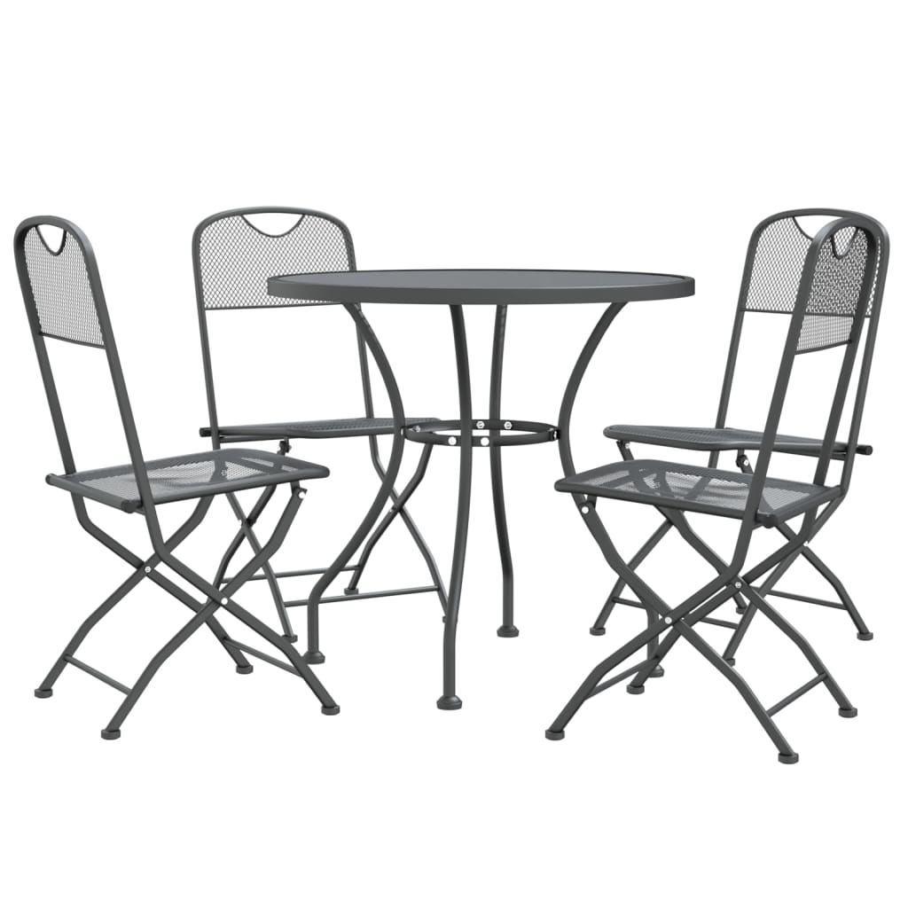 Garden Dining Set Anthracite Expanded metal mesh Medium Foldable