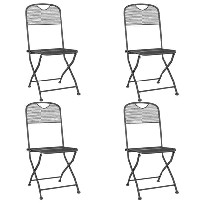 Garden Dining Set Anthracite Expanded metal mesh Medium Foldable