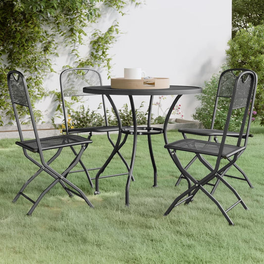 Garden Dining Set Anthracite Expanded metal mesh Medium Foldable