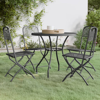 Garden Dining Set Anthracite Expanded metal mesh Medium Foldable
