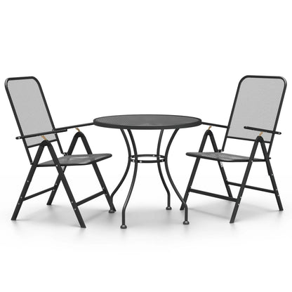 Garden Dining Set Anthracite Expanded metal mesh Medium Foldable