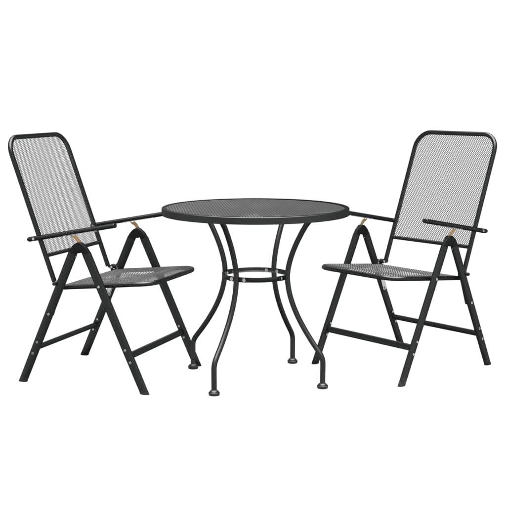 Garden Dining Set Anthracite Expanded metal mesh Medium Foldable