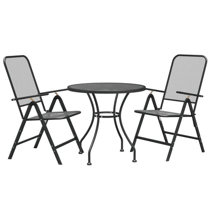 Garden Dining Set Anthracite Expanded metal mesh Medium Foldable