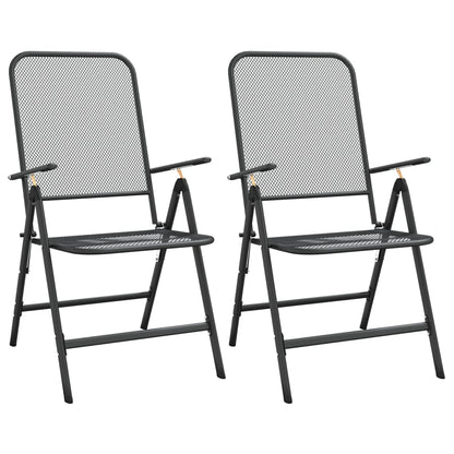 Garden Dining Set Anthracite Expanded metal mesh Medium Foldable