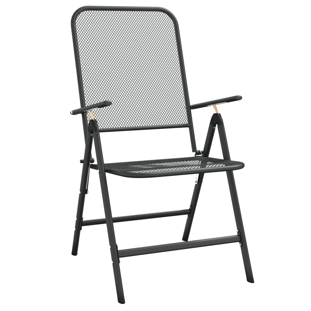 Garden Dining Set Anthracite Expanded metal mesh Medium Foldable