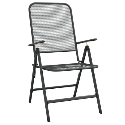 Garden Dining Set Anthracite Expanded metal mesh Medium Foldable