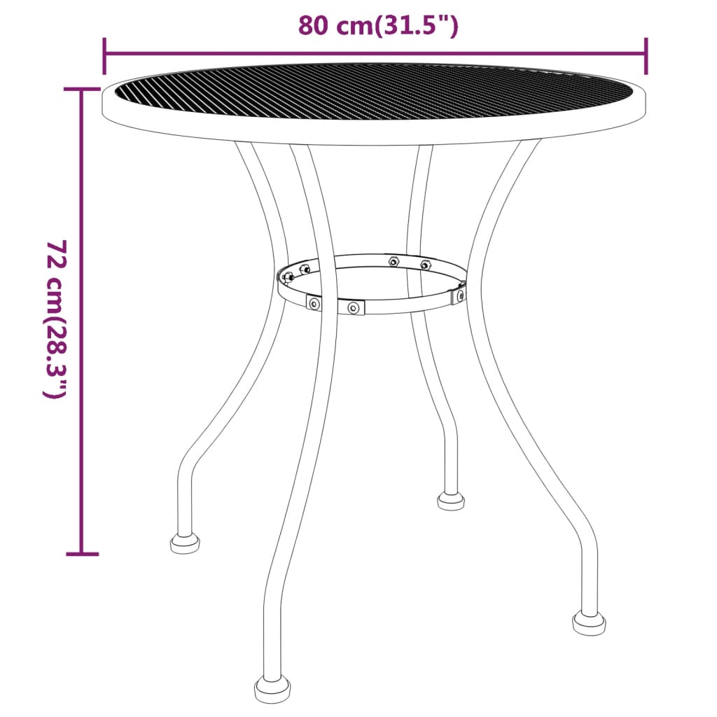 Garden Dining Set Anthracite Expanded metal mesh Medium Foldable