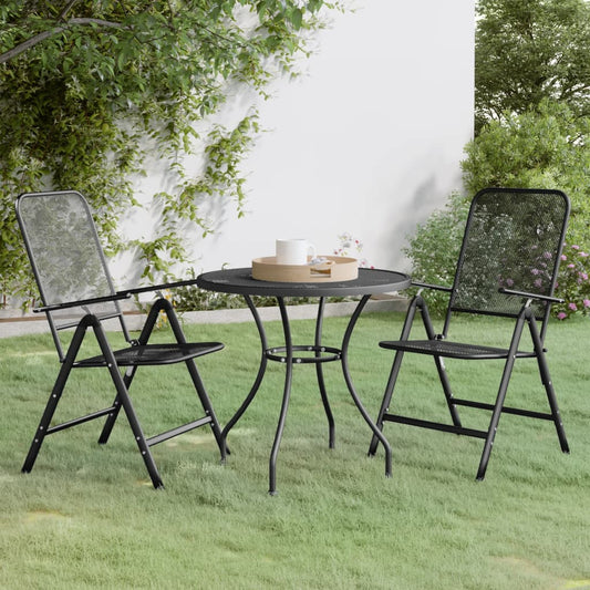 Garden Dining Set Anthracite Expanded metal mesh Medium Foldable