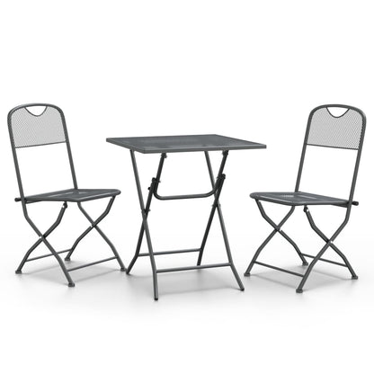 Garden Dining Set Anthracite Expanded metal mesh Small Foldable