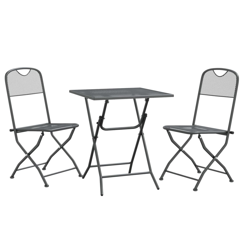 Garden Dining Set Anthracite Expanded metal mesh Small Foldable