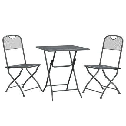 Garden Dining Set Anthracite Expanded metal mesh Small Foldable