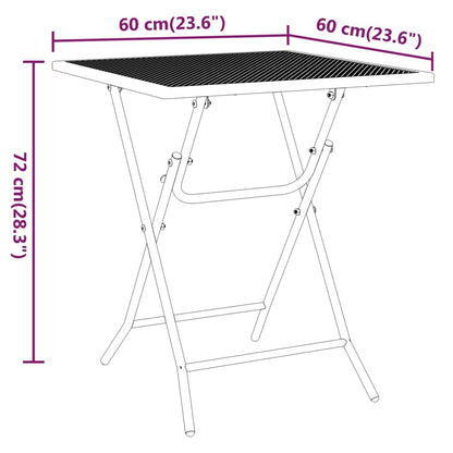 Garden Dining Set Anthracite Expanded metal mesh Small Foldable