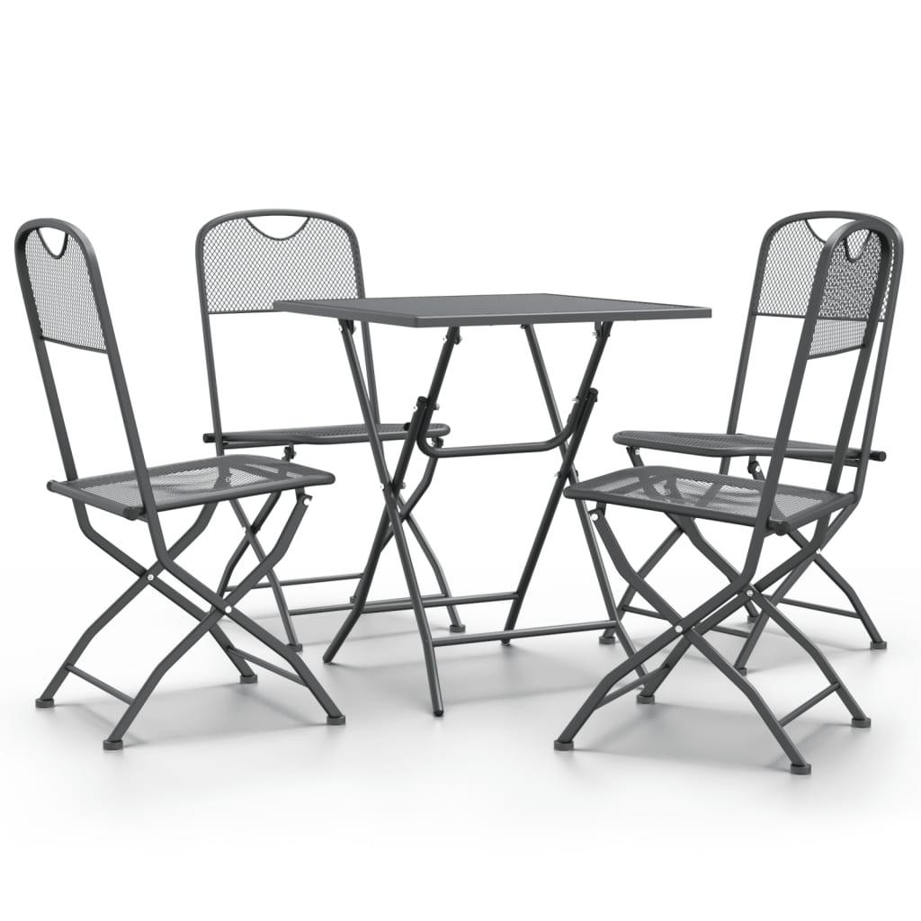 Garden Dining Set Anthracite Expanded metal mesh Foldable
