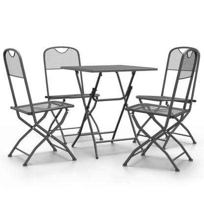 Garden Dining Set Anthracite Expanded metal mesh Foldable