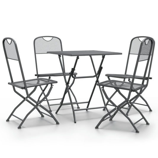 Garden Dining Set Anthracite Expanded metal mesh Foldable
