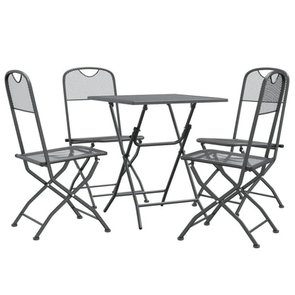 Garden Dining Set Anthracite Expanded metal mesh Foldable