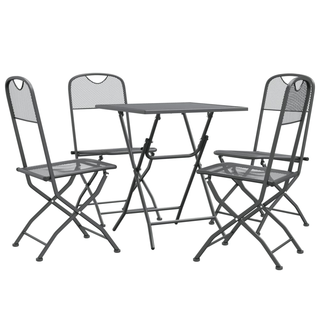 Garden Dining Set Anthracite Expanded metal mesh Foldable