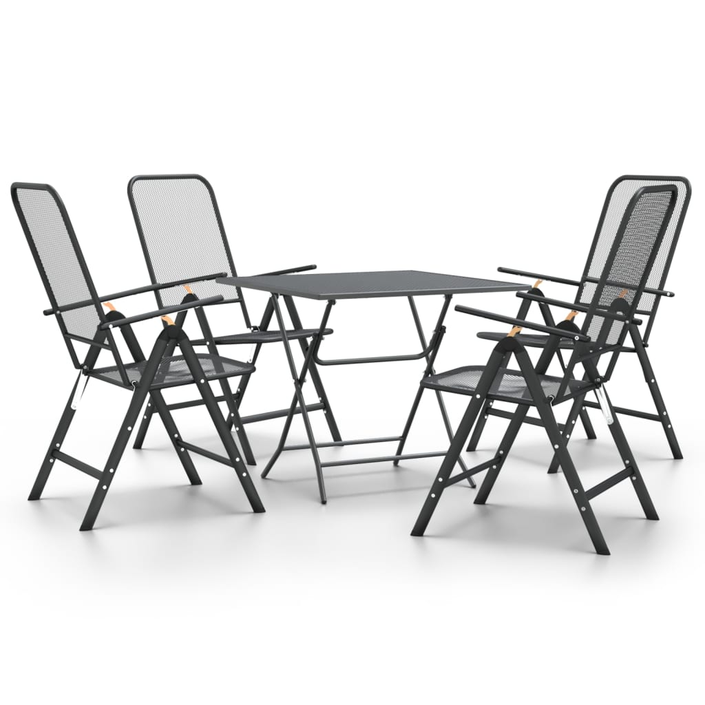 Garden Dining Set Anthracite Expanded metal mesh with e-coating