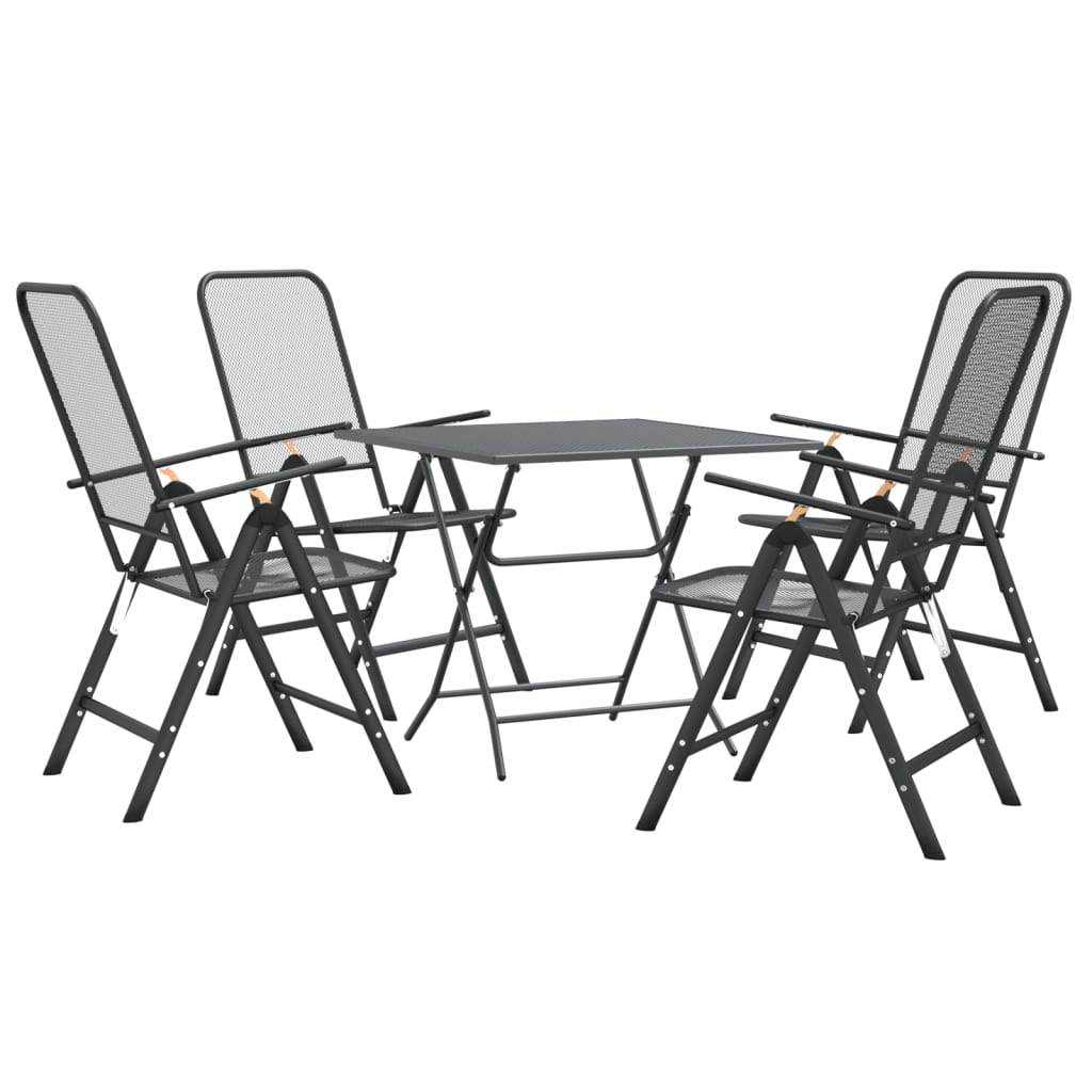 Garden Dining Set Anthracite Expanded metal mesh with e-coating