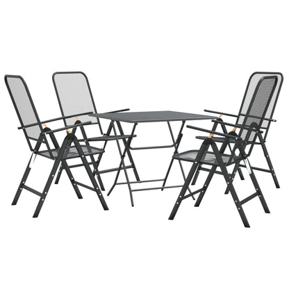 Garden Dining Set Anthracite Expanded metal mesh with e-coating