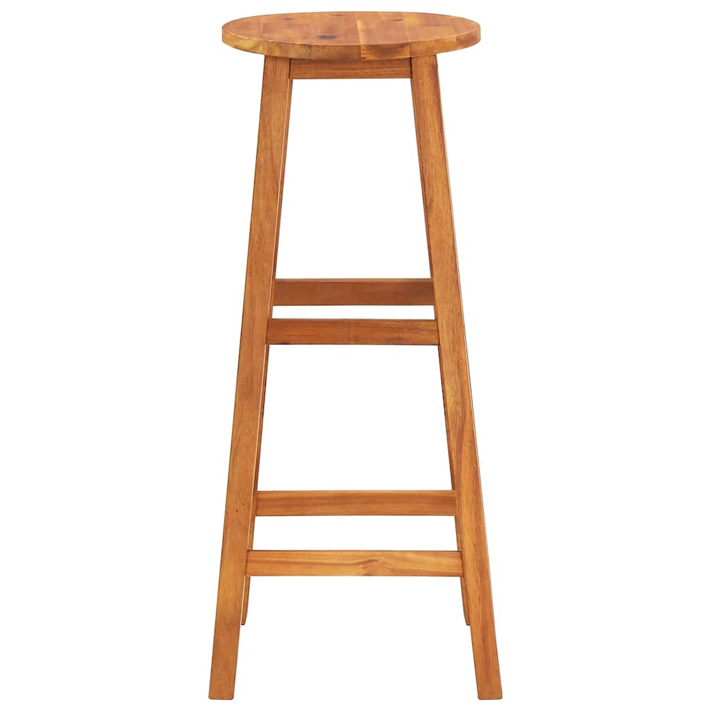 Bar Stool Set of 8 Natural wood Solid Acacia wood Standard