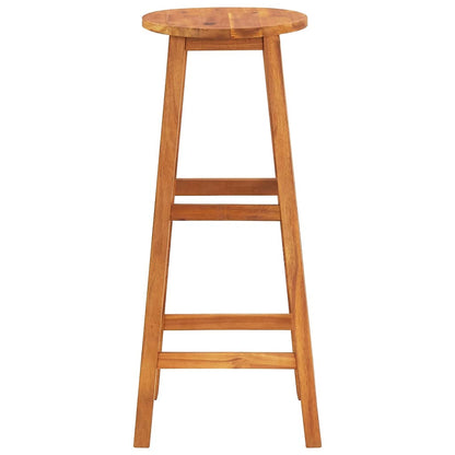 Bar Stool Set of 8 Natural wood Solid Acacia wood Standard