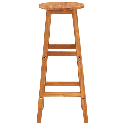 Bar Stool Set of 8 Natural wood Solid Acacia wood Standard
