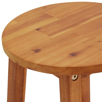 Bar Stool Set of 8 Natural wood Solid Acacia wood Standard