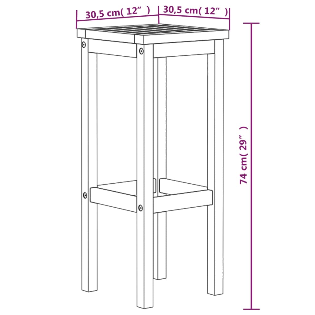 Bar Stool Set of 4 Natural wood