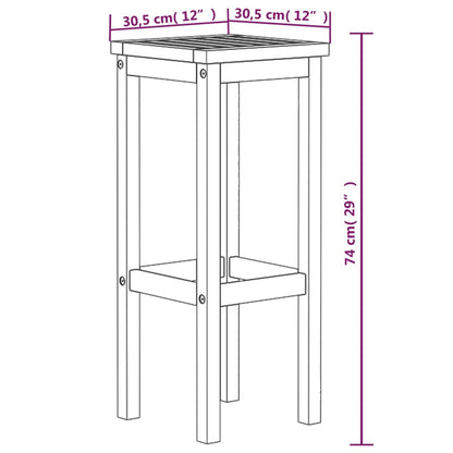 Bar Stool Set of 4 Natural wood