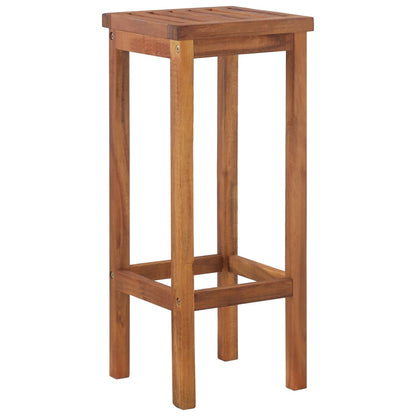 Bar Stool Set of 6 Natural Wood Solid Acacia Wood 29.1 in height