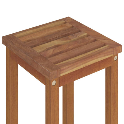 Bar Stool Set of 6 Natural Wood Solid Acacia Wood 29.1 in height