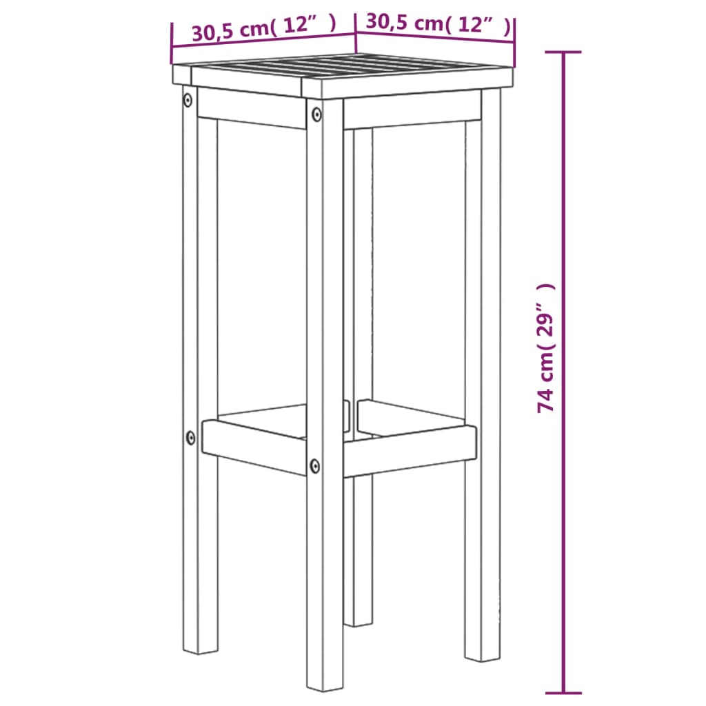 Bar Stool Set of 8 Natural wood color Solid Acacia wood Standard