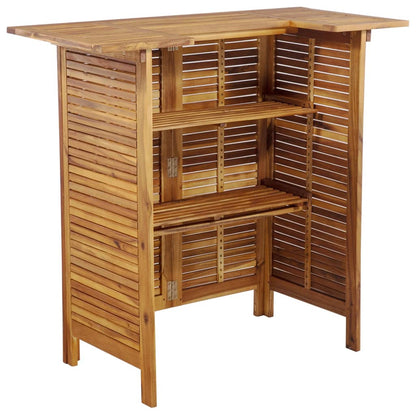 Garden Bar Set Brown Solid Acacia wood Medium Footrest