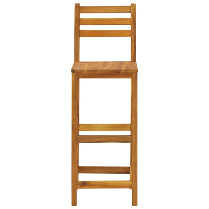 Garden Bar Set Natural Wood Solid Acacia Wood Compact Footrest