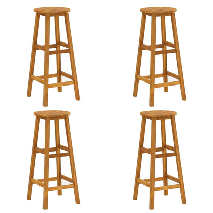 Garden Bar Set Natural Wood Solid Acacia Wood Standard Footrest