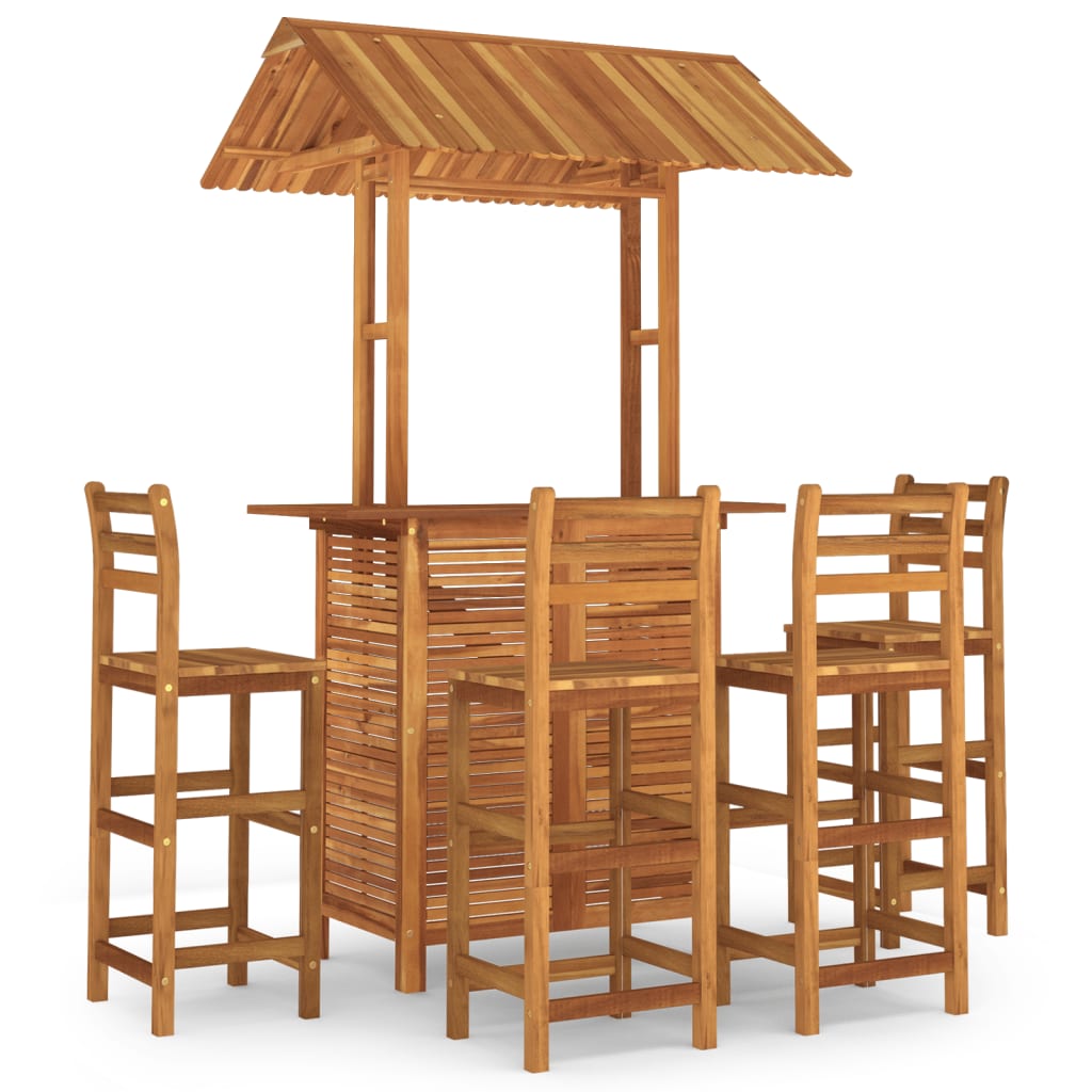 Garden Bar Set Natural Wood Solid Acacia wood Medium Durable