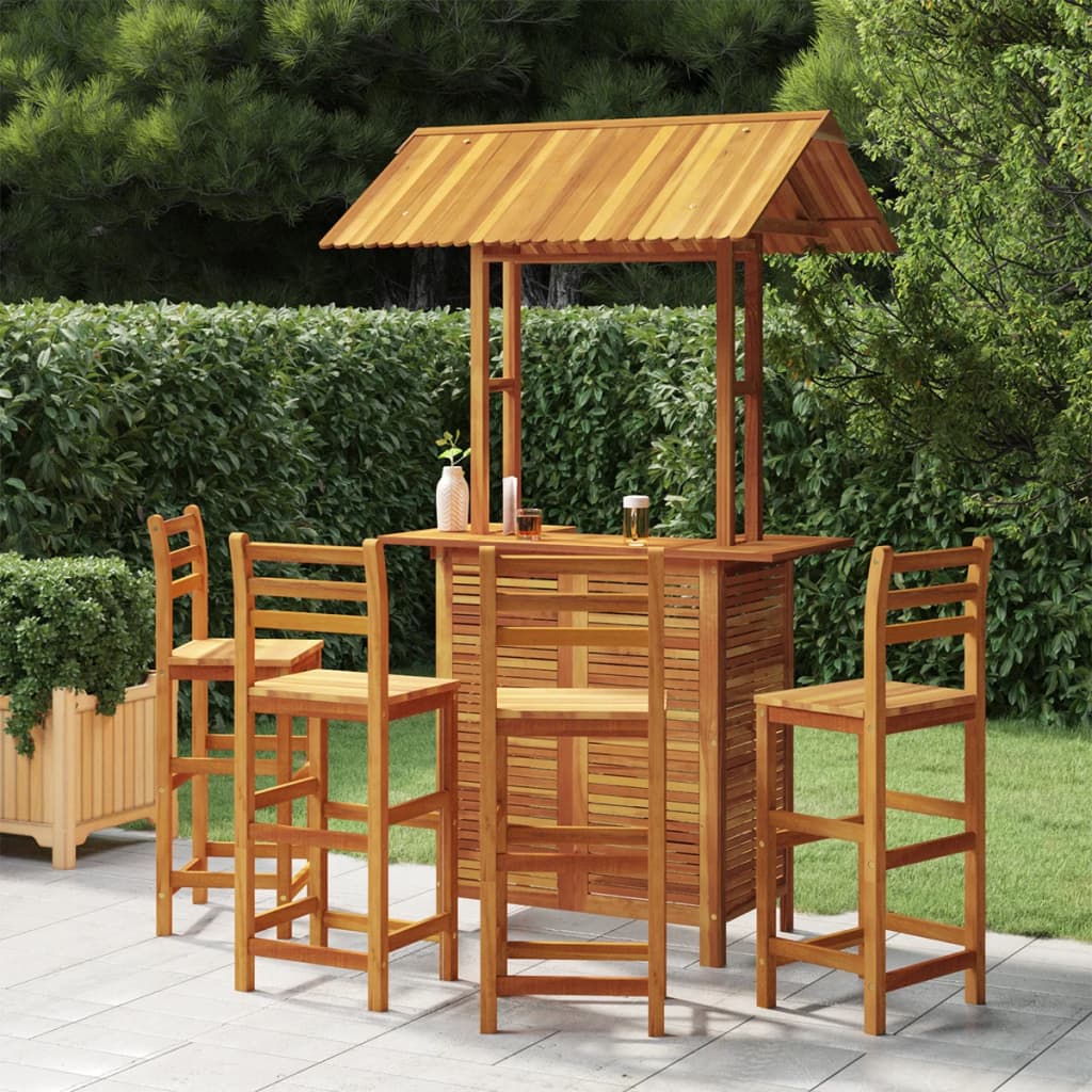 Garden Bar Set Natural Wood Solid Acacia wood Medium Durable