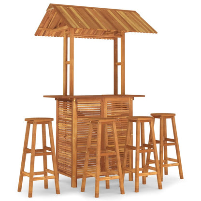 Garden Bar Set Natural Wood Solid Acacia Wood Large Durable