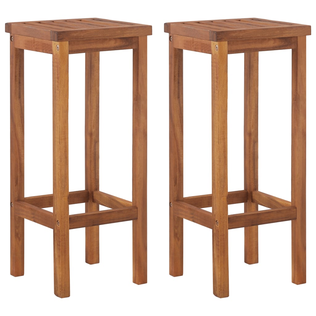 Garden Bar Set Natural wood Solid Acacia wood Large Footrest