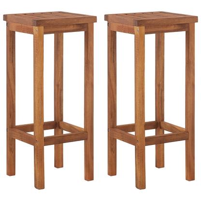 Garden Bar Set Natural wood Solid Acacia wood Large Footrest