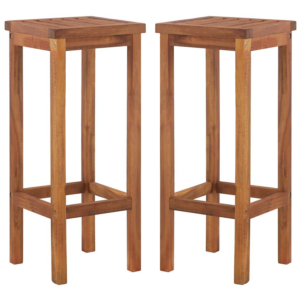 Garden Bar Set Wooden Brown Solid Acacia wood Standard Footrest