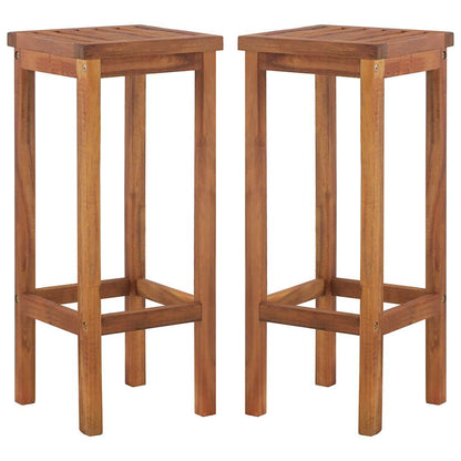 Garden Bar Set Wooden Brown Solid Acacia wood Standard Footrest
