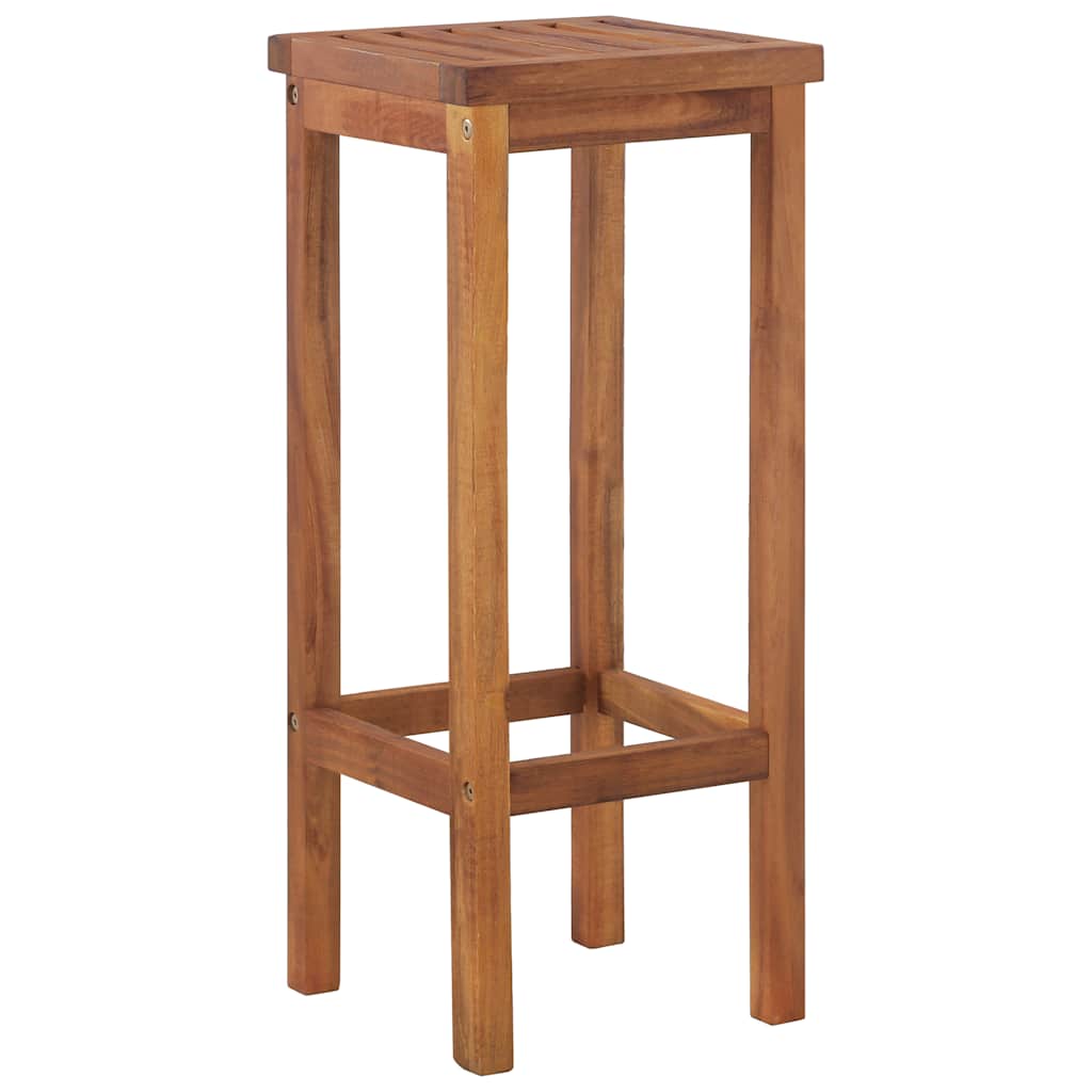 Garden Bar Set Wooden Brown Solid Acacia wood Standard Footrest