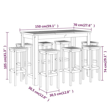 Garden Bar Set Natural wood Solid acacia wood with an oil finish