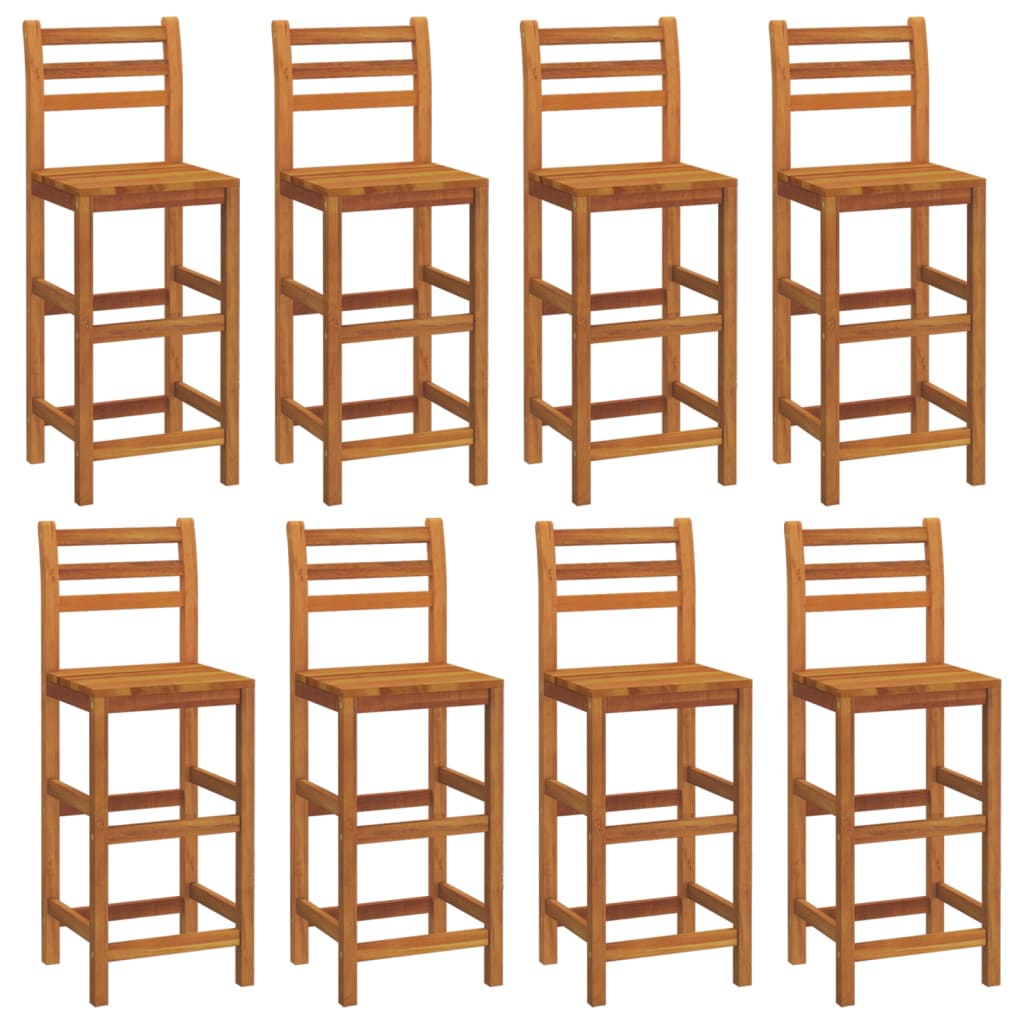 Garden Bar Set Natural Wood Solid acacia wood with oil finish Large